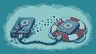 Pixel art of files being rescued from a damaged drive