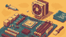 Pixel art of thermal paste being applied to a desktop CPU