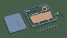 Pixel art of an internal laptop battery replacement