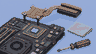 Pixel art of thermal paste being replaced in a laptop