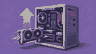 Pixel art of a graphics card upgrade