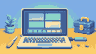 Pixel art of a computer operating-system installation